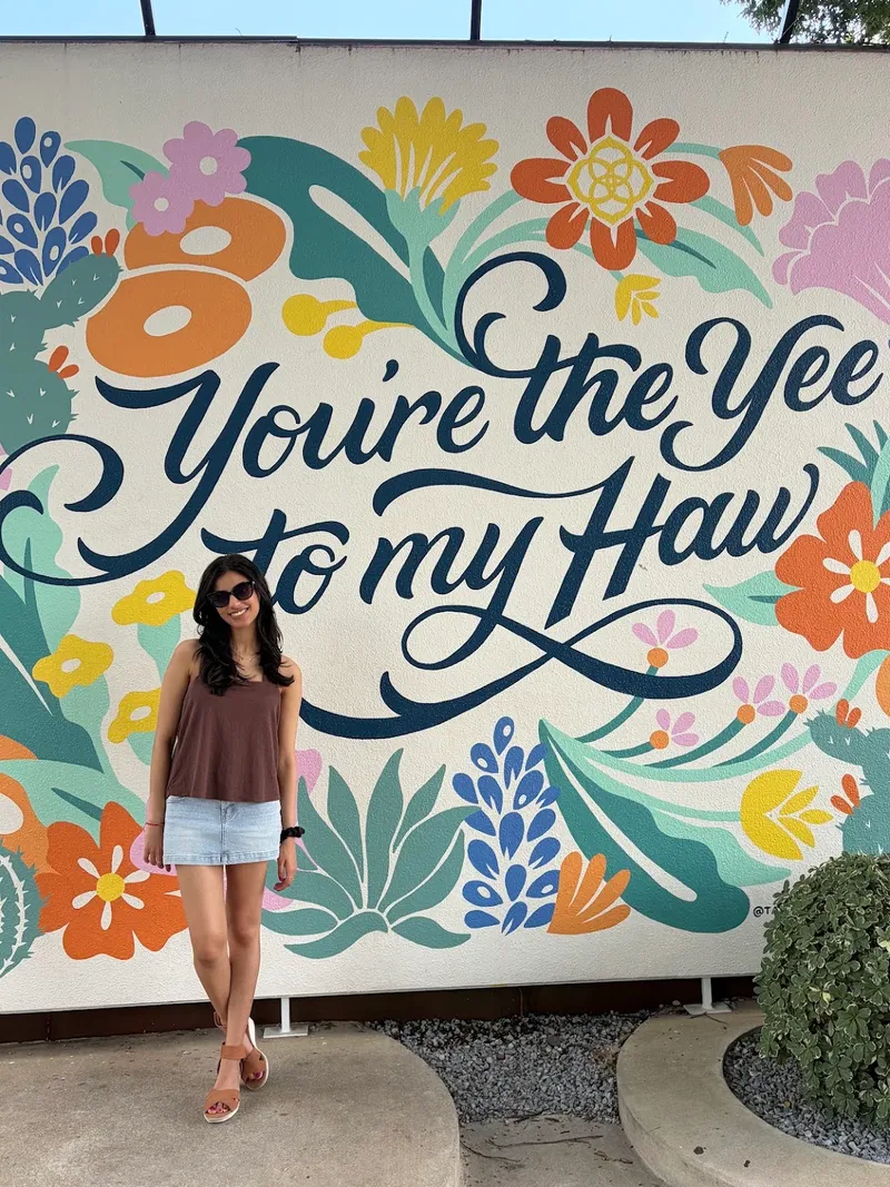 At a mural in Austin