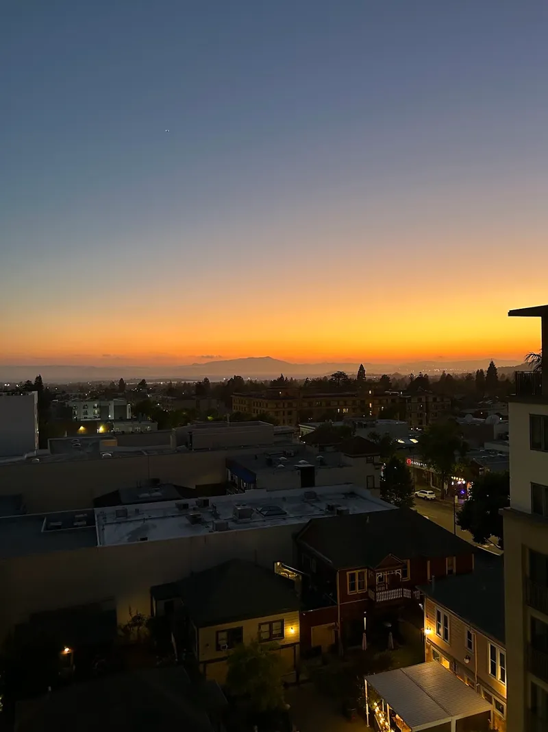 Sunset over the city